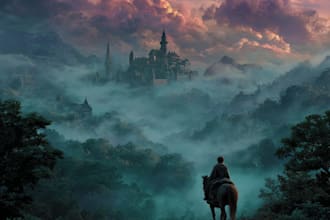 book cover design, fantasy book cover illustration