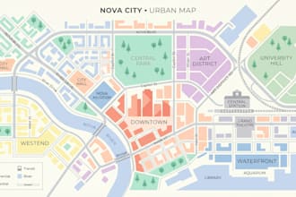 draw vector map and illustration