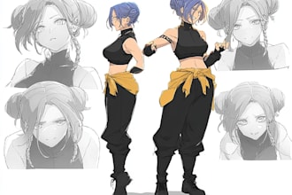 create anime oc reference sheet