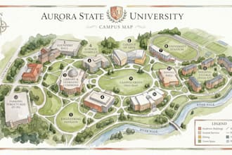 illustrate custom digital watercolor site map