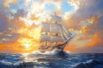 create ship oil painting of you idea
