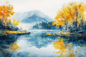 paint watercolor landscape painting
