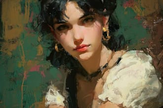 create steampunk character oil painting illustration