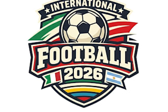 design an international football  logo for world cup 2026