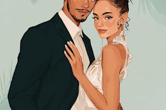 paint custom couple portrait