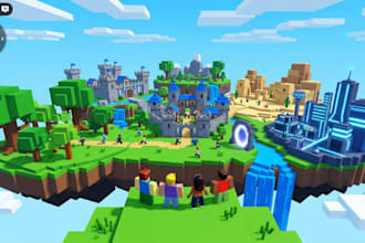 develop roblox game, roblox world, roblox map, roblox weapon and roblox 3d model
