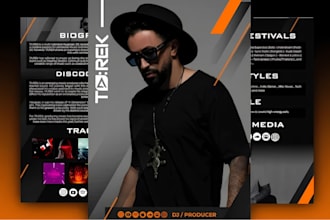 design dj artist press kit music epk clickable speaker media kit dj onesheet epk