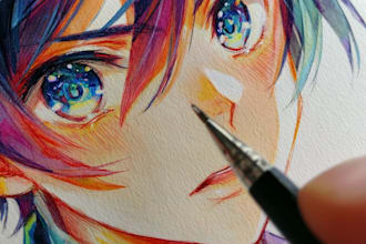 drawing anime artwork illustration with high quality