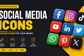 design professional social media and branding icons
