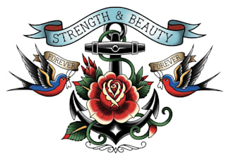 draw aesthetic old school tattoo design