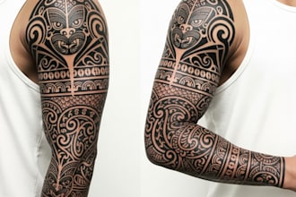 design a polynesian maori tribal tattoo