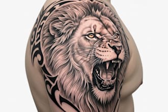 create a stunning tattoo design with detail by a professional artist