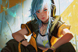 draw anime character art illustration for profile picture