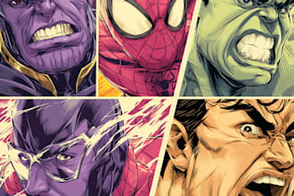 draw illustrate a superhero art portrait