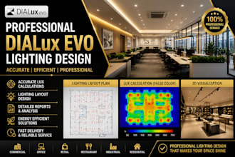 create professional dialux evo lighting design and calculations