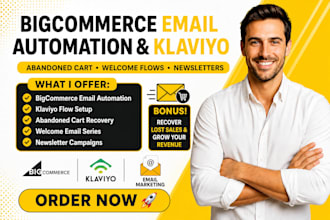 bigcommerce email automation abandoned cart welcome flows klaviyo flows setup