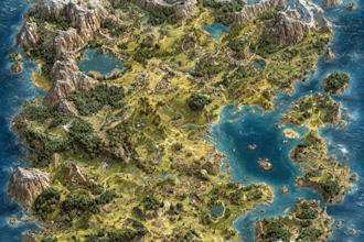 draw vector map illustration fantasy map hand drawn map