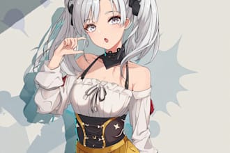 do anime fanart, digital art, vtuber, couple art and cartoon