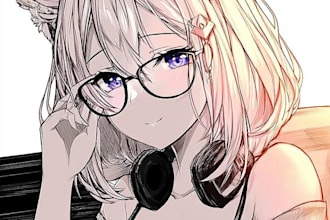 draw anime art character illustration for pfp vtuber
