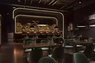 design 3d restaurant, 3d cafe, 3d bar design with render