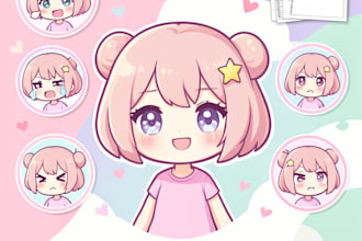 design png tuber model for streaming in chibi vtuber style