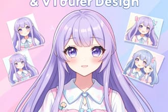 design png tuber character in anime vtuber model style