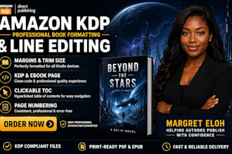 format, edit and typeset your sci fi ebook and paperback for amazon KDP