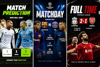 design professional football and sports social media posts