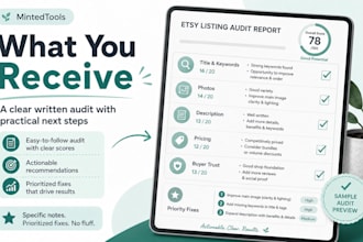audit your etsy listing for clarity and SEO