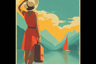 design a custom retro vintage event or travel poster