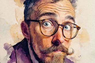 watercolor portrait painting, photo to watercolor portrait