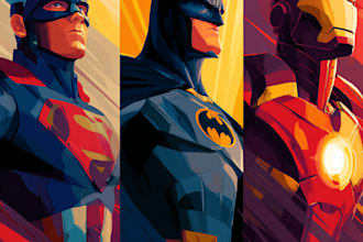 make your book illustration superhero comes art
