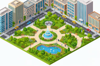 create a professional isometric map