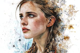 watercolor portrait painting, photo to watercolor portrait