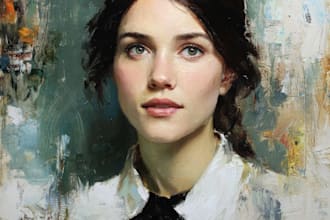 draw oil painting character with painterly detail