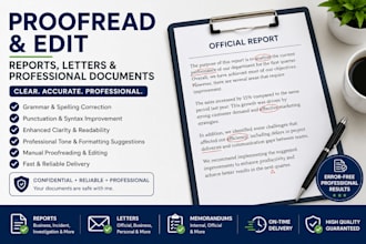 correct grammar and improve professional reports and letters