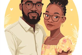 design couple portrait wedding portrait illustration