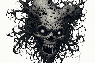 paint sinister horror villain or monster artwork