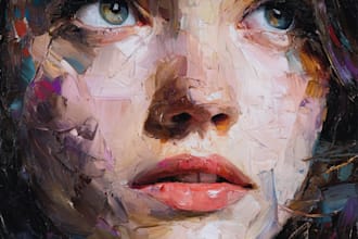make artistic oil painting on oil canvas