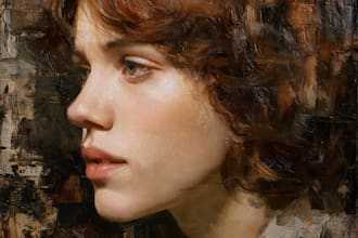 draw oil painting character with strong artistic texture