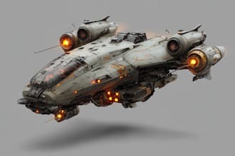 design spaceship, sci fi illustration and sci fi art