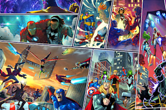 draw a comic book illustration