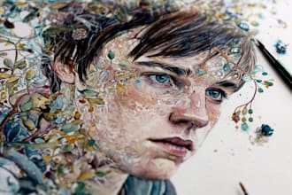 watercolor portrait painting, photo to watercolor portrait