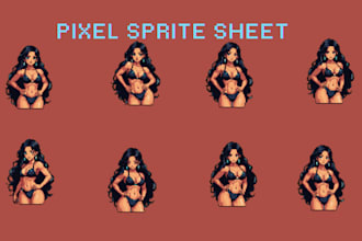 do nsfw pixel art character design 2d sprite sheet nsfw pixel animation game art