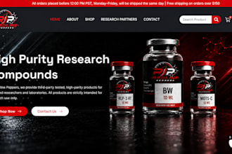 build peptide website peptide store research peptide woocommerce peptide website