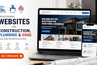 build a wordpress website for construction plumbing and hvac companies with SEO