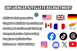 recruit influencer affiliates, affiliate promoters, MLM leads, affiliate signup