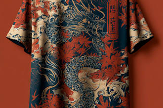 create japanese art for t shirt illustration