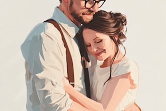 draw lovely couple illustration
