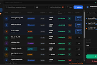 create inventory storage desktop app and order extension on